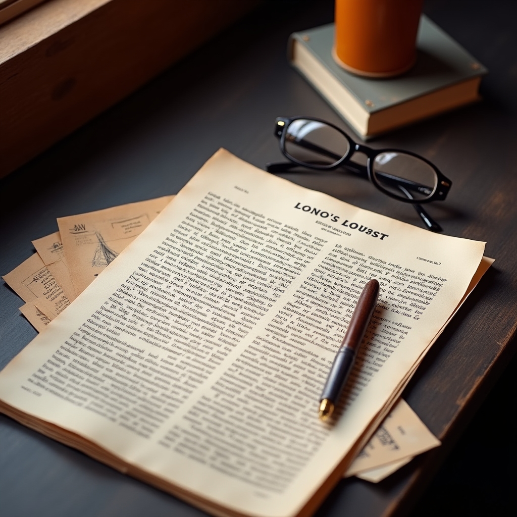Flatlay of a research document surrounded by notes for video, email, and social formats